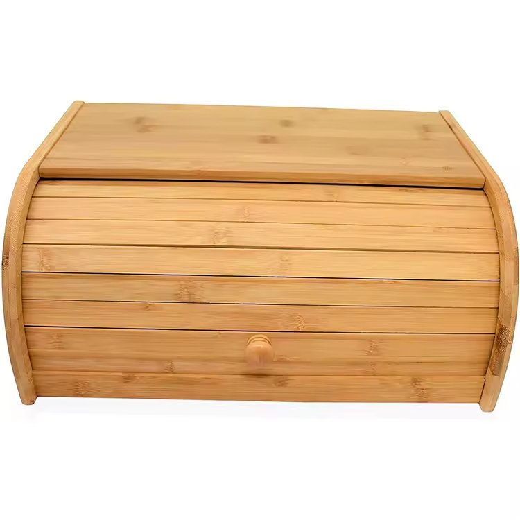 Bamboo and wood bread box with drawer custom environmentally friendly natural materials