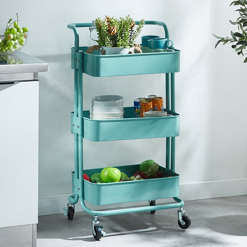 Creative Design Mobile Storage Cart 6 Tier Kitchen Rotating Storage Trolley Drawer Cart Utility