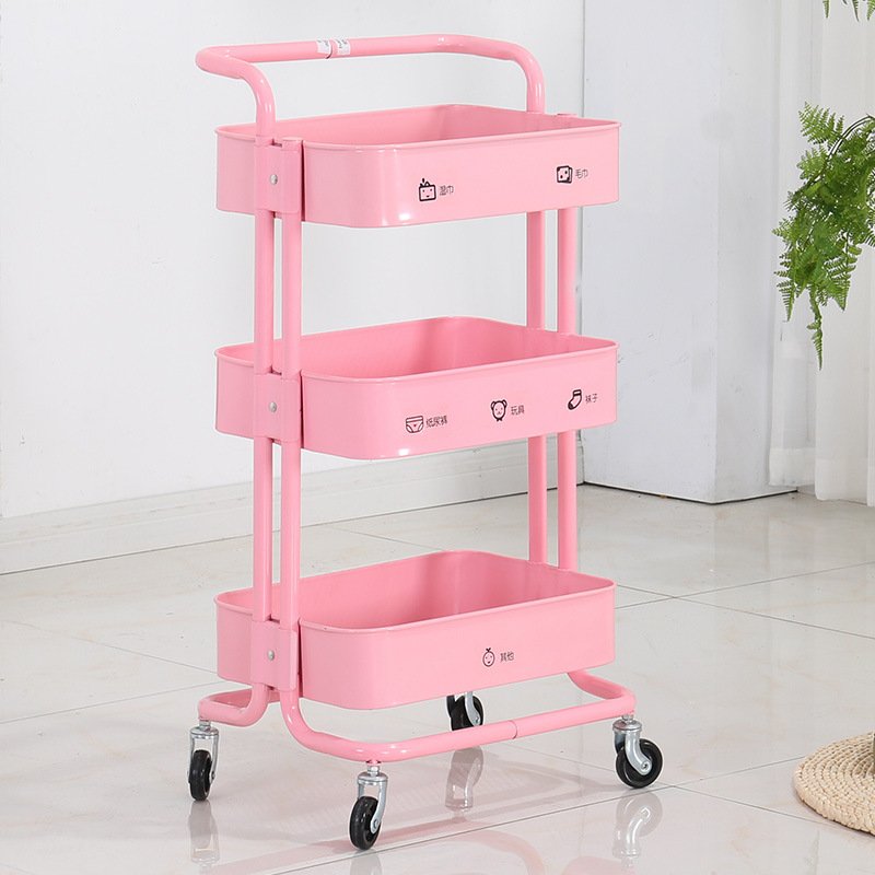 Creative Design Mobile Storage Cart 6 Tier Kitchen Rotating Storage Trolley Drawer Cart Utility