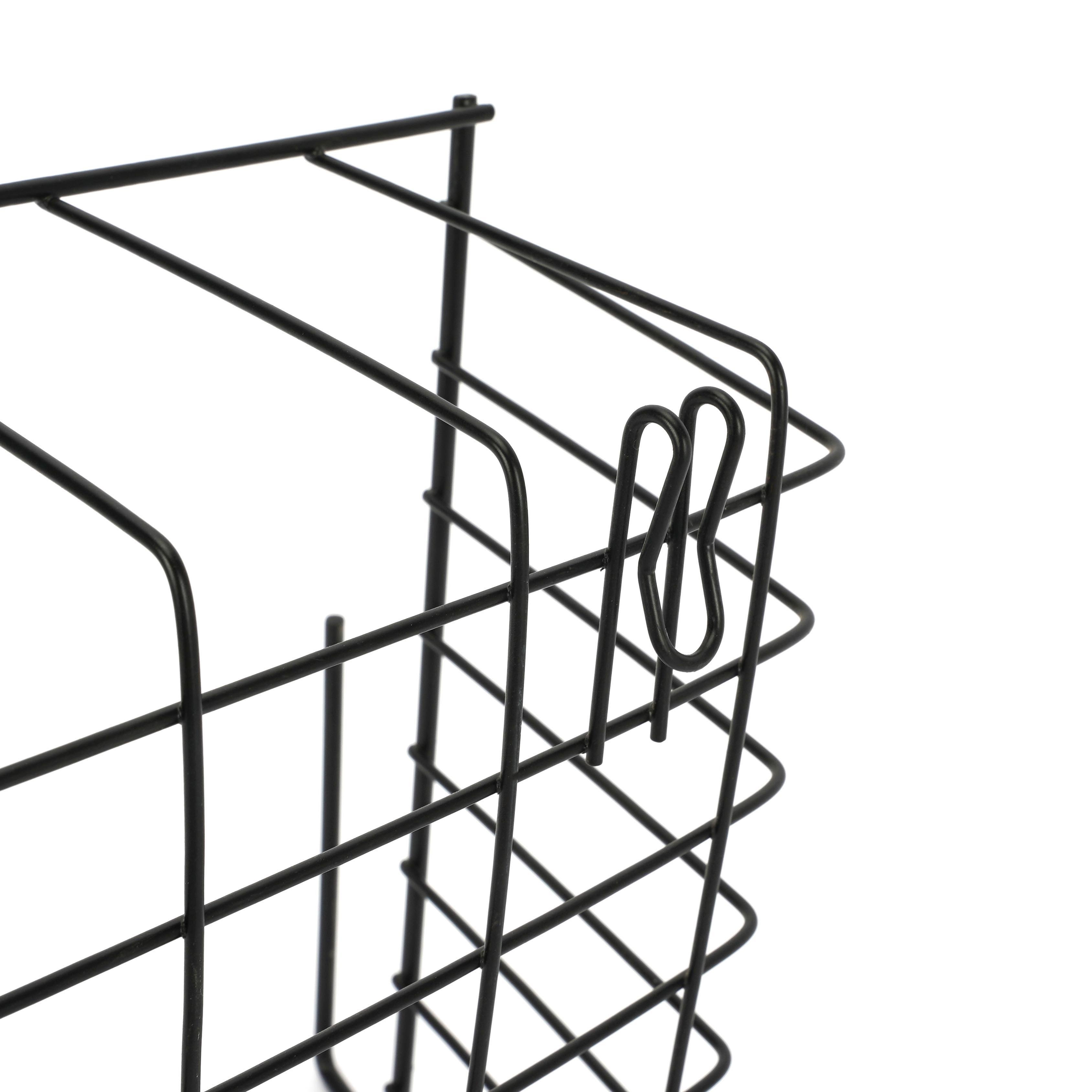 Black Hanging Cabinet Basket Multifunction Metal Kitchen Storage Basket