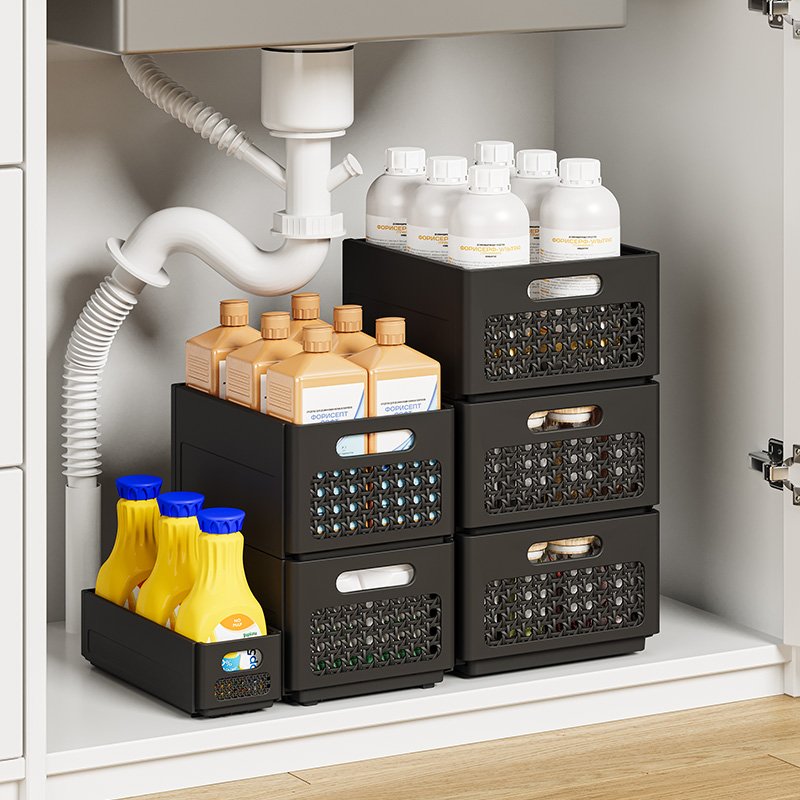 Wholesale Retractable Drawer Storage Organizer Bins Kitchen Bedroom Bathroom Expandable Storage Boxes