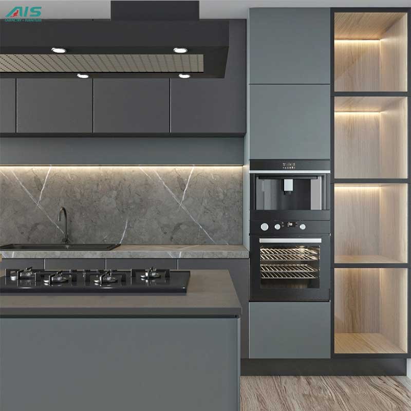 Full Set Furniture Model Flat Elegant Modern Style Luxury Modular Size Exteriors Supplier Cheap Green Customize Kitchen Cabinet