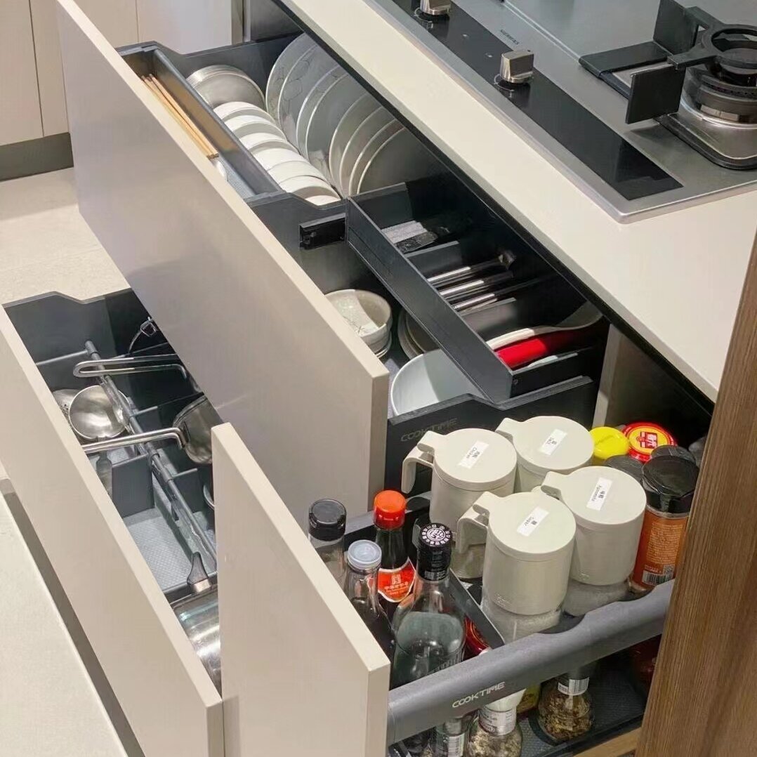 Whole house cupboard customization, kitchen integrated storage cupboard, modern U-shaped stove cupboard, integrated cupboard
