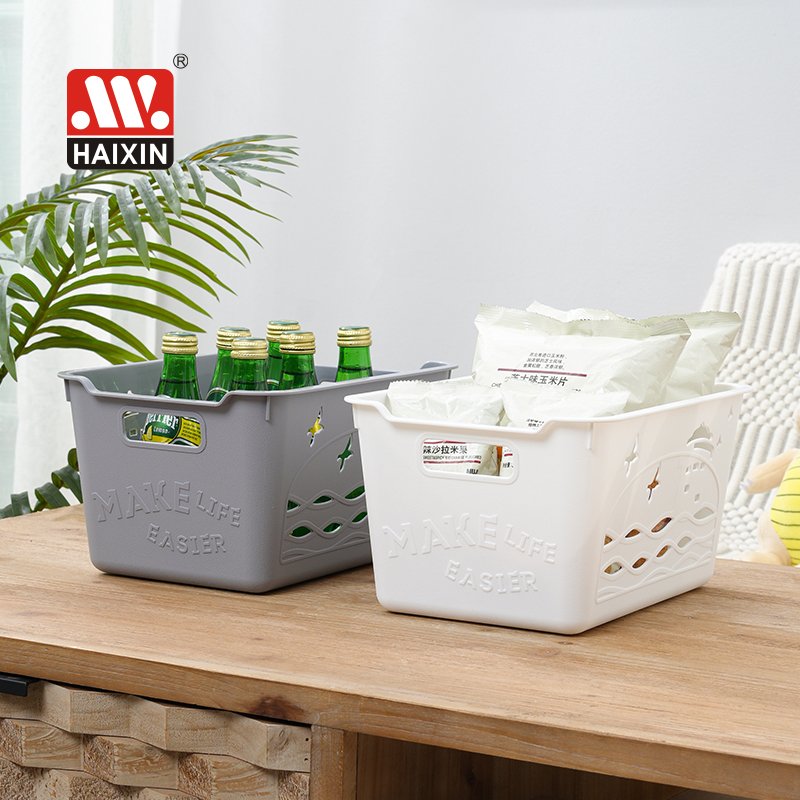 Cosmetic toys snacks clothes Bedroom Living Room bins boxes Sundries Organizing Case Desktop Plastic Storage Basket with Handle