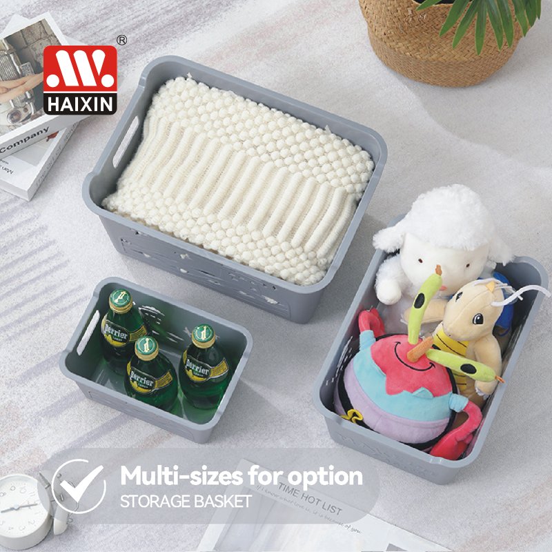 Cosmetic toys snacks clothes Bedroom Living Room bins boxes Sundries Organizing Case Desktop Plastic Storage Basket with Handle