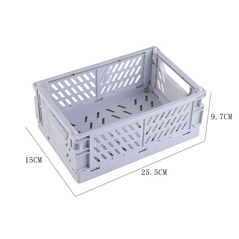 Creative Foldable Storage Boxes Student Desktop Collapsible Crate Organizer Tape Stationery Cosmetic Rack Folding Storage Basket