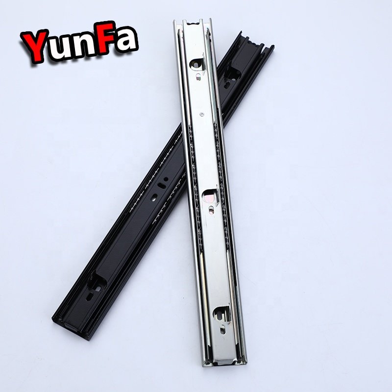 Hanging Hooks 45mm 3-Fold Drawer Rail Runner Mounted Channel Telescopic Under Bayonet Mounting Drawer Slide with Clasp Lugs