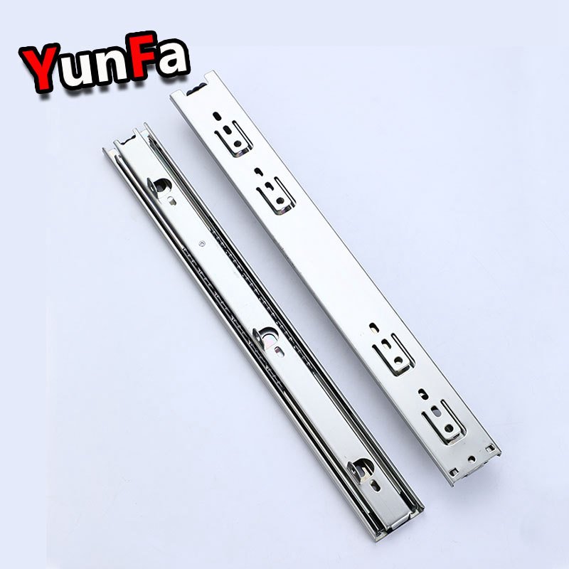 Hanging Hooks 45mm 3-Fold Drawer Rail Runner Mounted Channel Telescopic Under Bayonet Mounting Drawer Slide with Clasp Lugs