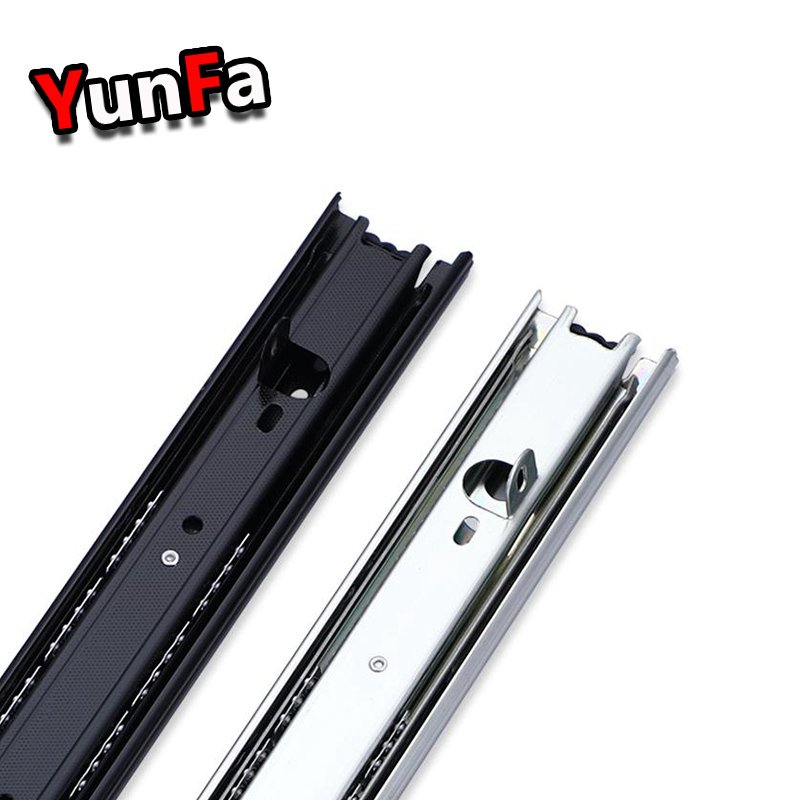 Hanging Hooks 45mm 3-Fold Drawer Rail Runner Mounted Channel Telescopic Under Bayonet Mounting Drawer Slide with Clasp Lugs
