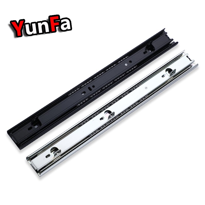 Hanging Hooks 45mm 3-Fold Drawer Rail Runner Mounted Channel Telescopic Under Bayonet Mounting Drawer Slide with Clasp Lugs