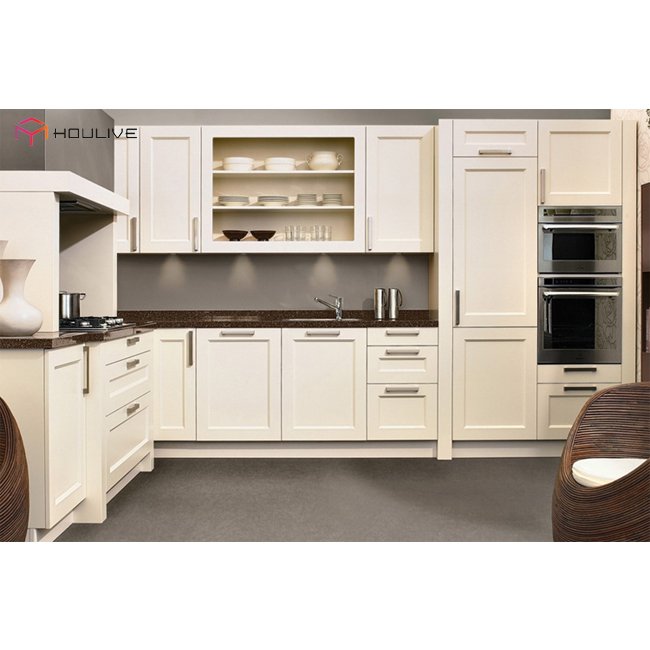 solid wood maple modular white shaker kitchen cabinets sale /set
