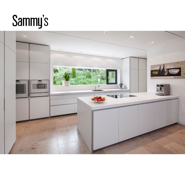 Foshan Factory wooden veneer Modern Modular Kitchen Cabinet