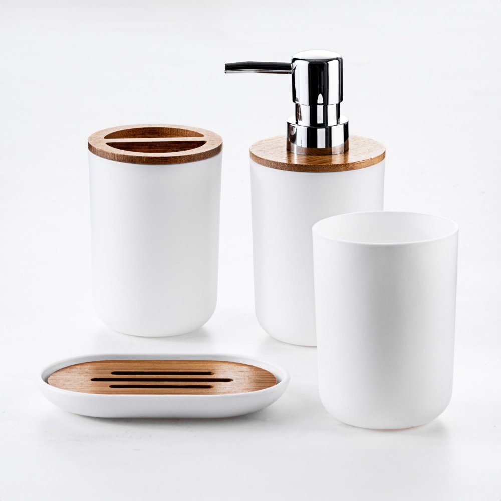 Hand Soap Lotion Dispenser Bathroom Accessory Set Eco-Friendly Mouthwash Cup