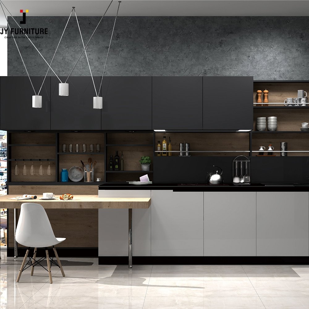 JY Furniture Vietnam Modern Design European Style RTA Shaker Black Room Dining Room Furniture Cabinet Buffet Kitchen