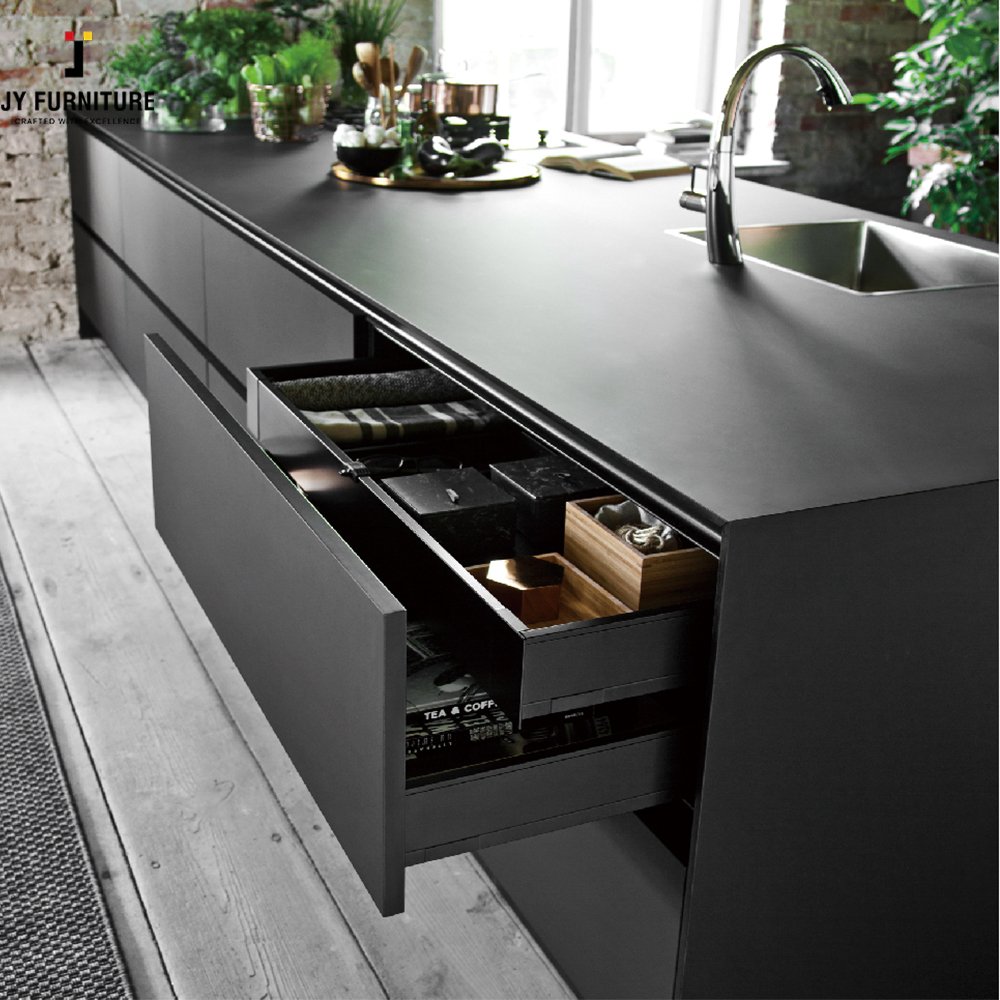 JY Furniture Vietnam Modern Design European Style RTA Shaker Black Room Dining Room Furniture Cabinet Buffet Kitchen