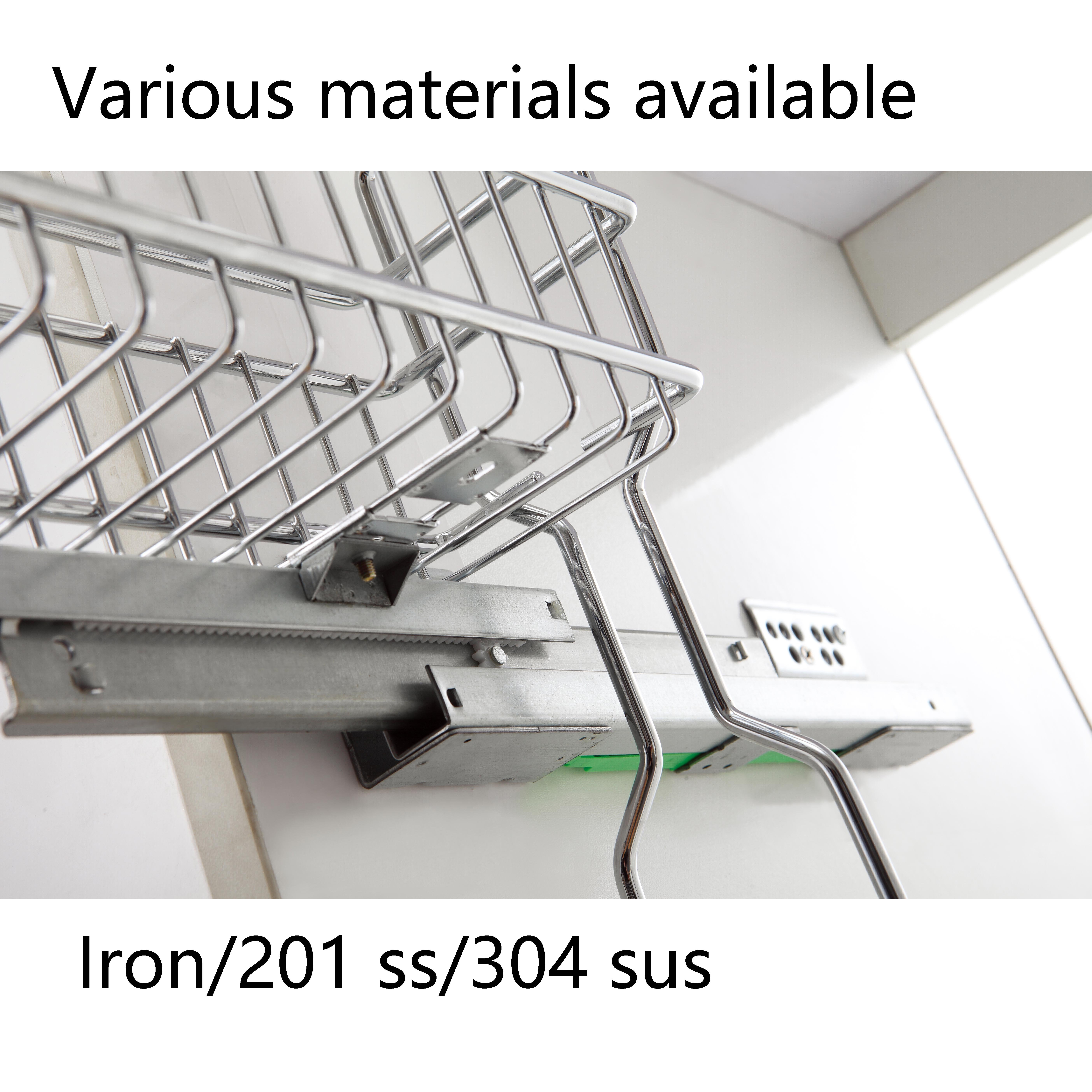 150mm 200mm 250mm cabinet sliding wire bottle rack basket drawer kitchen storage iron pull out blind corner kitchen organizer