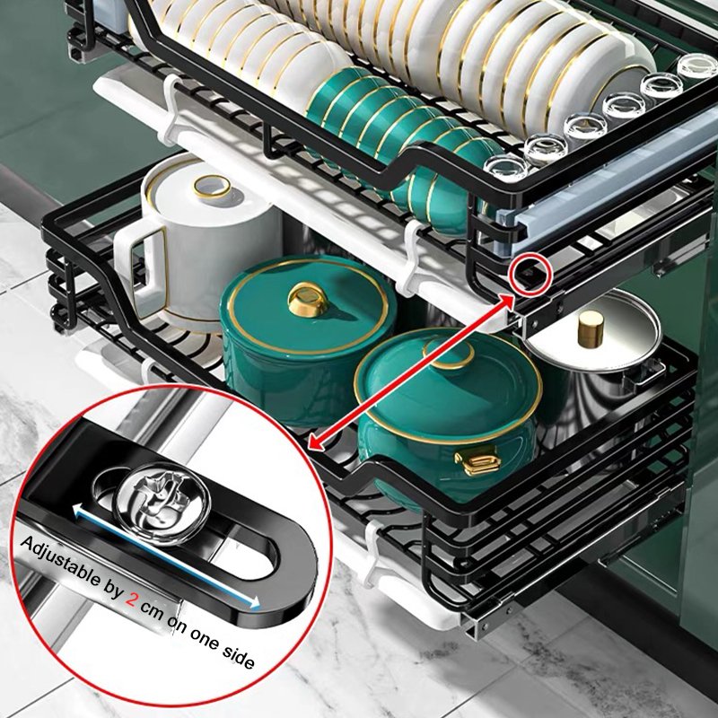 Cabinet Pull Out Wire Storage Drawer Basket Kitchen Drawer Basket Cabinet Stainless Steel Basket Drawer Storage Dish Holder