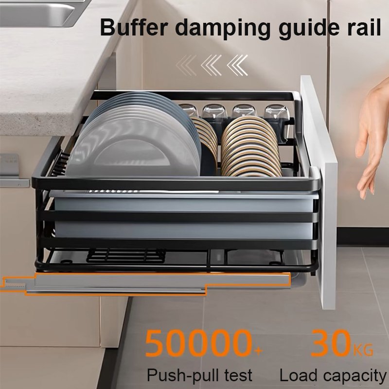 Cabinet Pull Out Wire Storage Drawer Basket Kitchen Drawer Basket Cabinet Stainless Steel Basket Drawer Storage Dish Holder