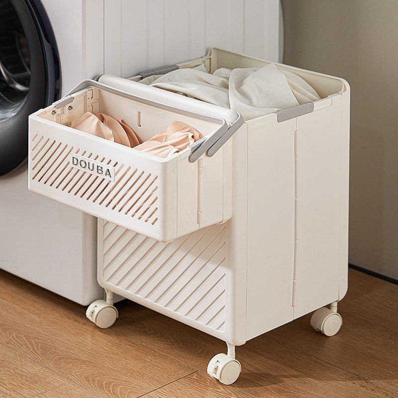 Large Plastic Storage Drawers Cart for Laundry & Washing Basket Organize Dirty Clothes