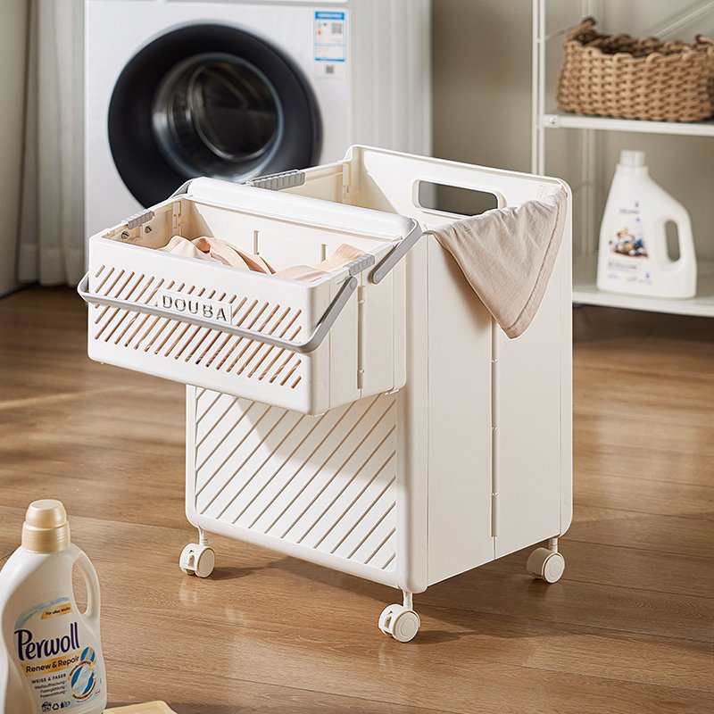 Large Plastic Storage Drawers Cart for Laundry & Washing Basket Organize Dirty Clothes