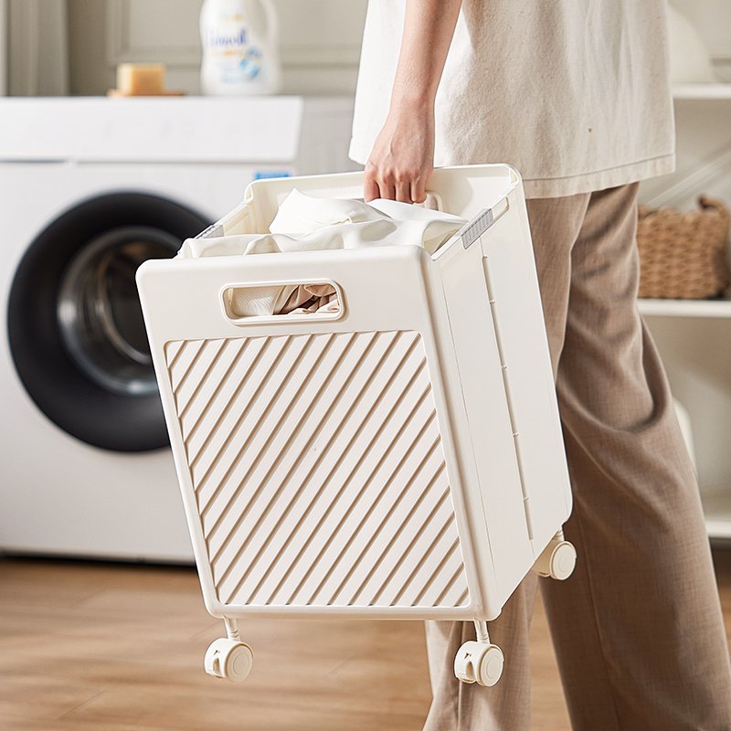 Large Plastic Storage Drawers Cart for Laundry & Washing Basket Organize Dirty Clothes