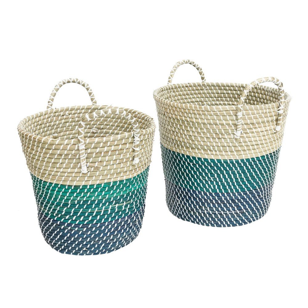 High Quality Eco-Friendly Seagrass Storage Basket Colorful Style Kitchen Laundry Made Vietnam-Fruit Shopping Basket Cheap Price