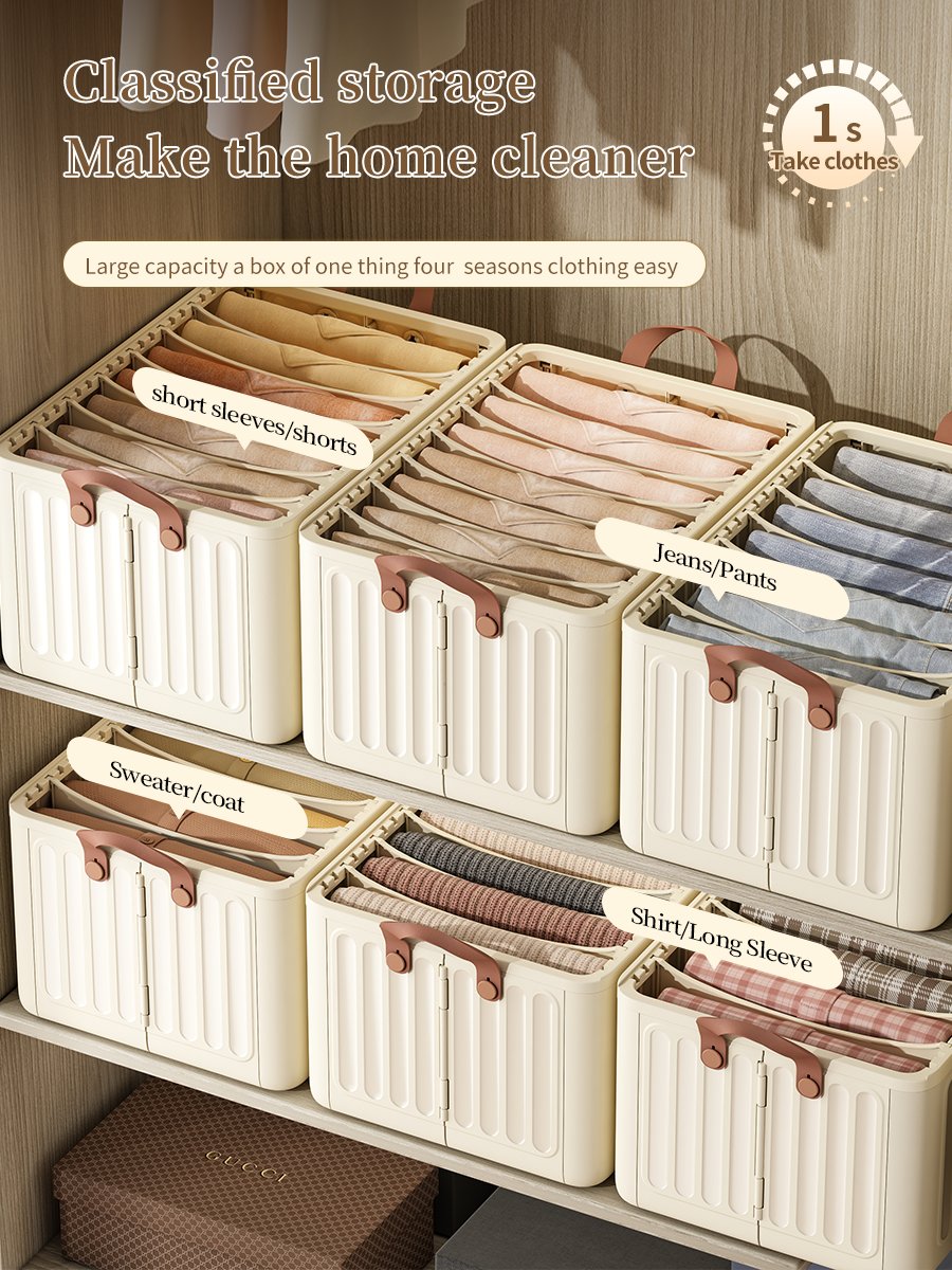 2024 Pants Clothing Storage Box Wardrobe Clothes Storage Organizer Underwear T-Shirt Sweater Storage Cabinet Drawer Organizer
