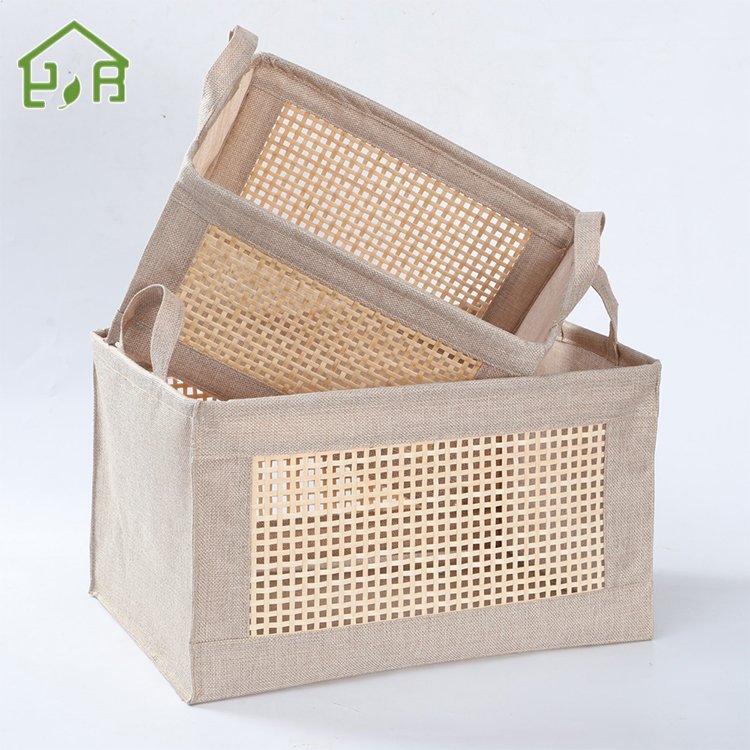 Wholesale felt baby nursery diaper caddy storage bag basket Bamboo Bin Customized Laundry Storage Box set