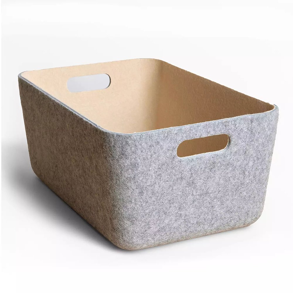 RPET Felt Storage Box Drawer Cube Container Thick Heavy Duty wardrobe Organizer Baskets With Handle