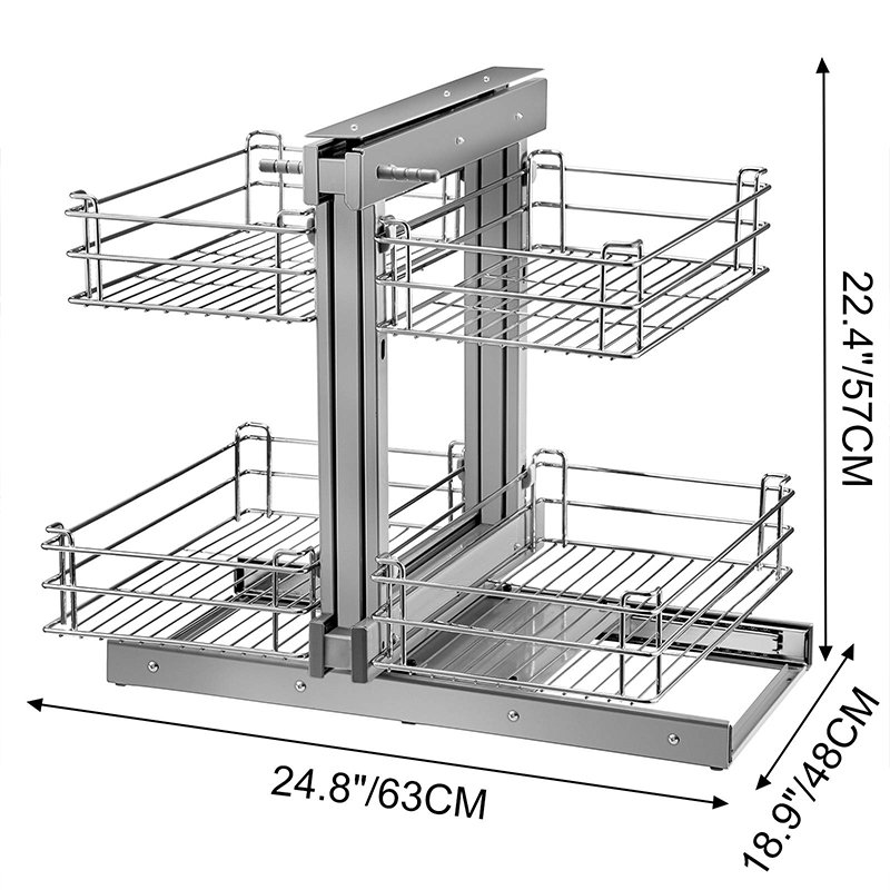 VT-09.035 Hot Selling Stainless Steel Kitchen Pull Out Basket Kitchen Cabinet Baskets Pull Out Storage Basket