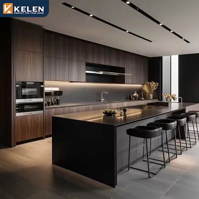 KELEN 2024 kitchen cabinet pantry supplier customizationwall mounted modular modern wood furniture kitchen cabinet