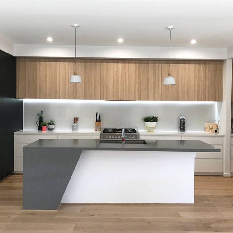 Modern luxury high end gloss kitchen cabinets dark grey cabinets for kitchen