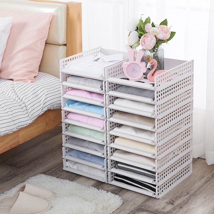 Hot Sale Stackable File Cabinet Shelves Under Sliding Cabinet Basket Organizer Wardrobe Storage Organizer Drawer