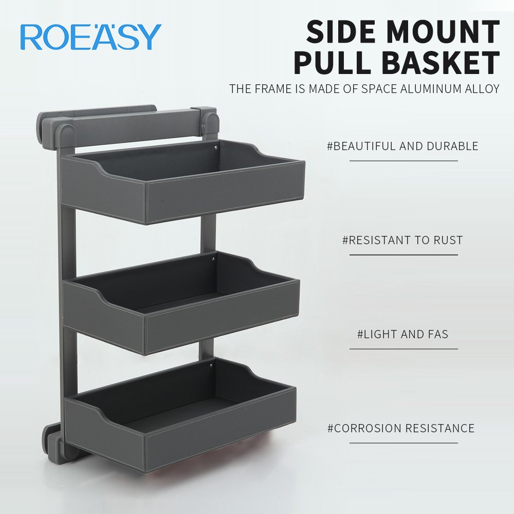 ROEASY wholesale wardrobe pullout basket for clothes pants soft close pull out drawers for clothes closet organizers