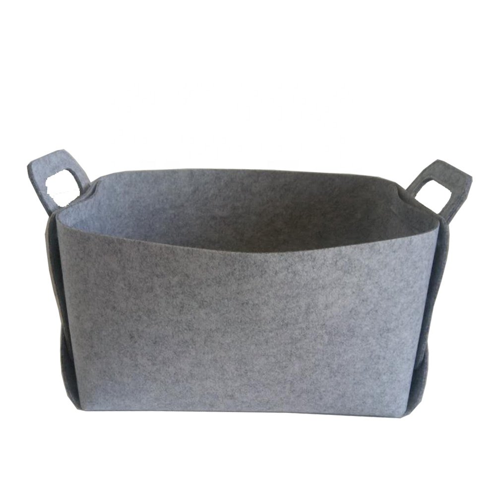 Custom Foldable Felt Laundry Storage Bag Bin Basket For Home