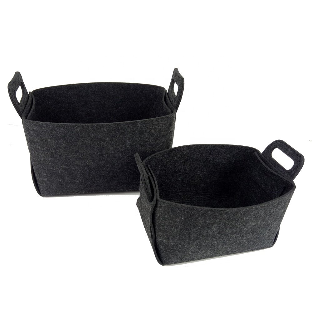 Custom Foldable Felt Laundry Storage Bag Bin Basket For Home