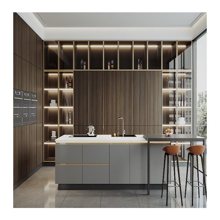 Custom Cabinetry Australian Kitchen Cabinet Smart Wooden Handless Lacquer Kitchen Cupboard For House