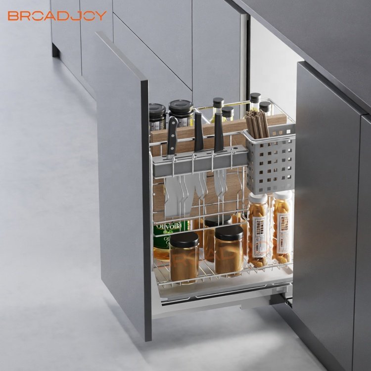 Factory Kitchen Cabinet Seasoning Basket Drawer Basket kitchen storage Kitchen Pull Out Basket