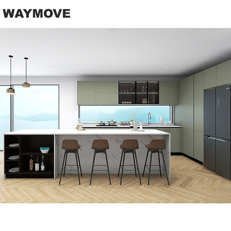 WAYMOVE Kitchen Furniture Design Wood Veneer Kitchen Cabinet For Wholesales