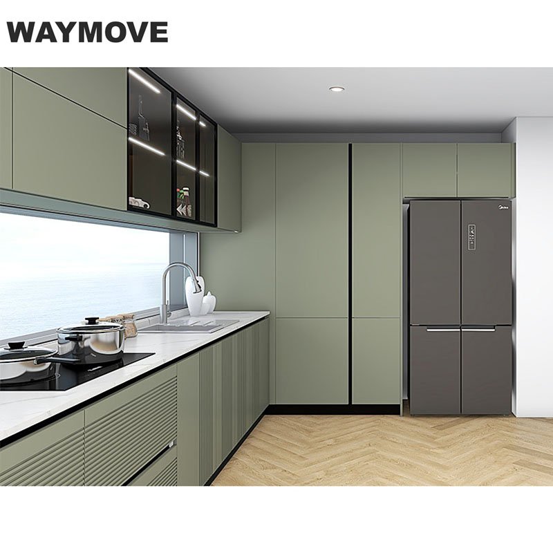 WAYMOVE Kitchen Furniture Design Wood Veneer Kitchen Cabinet For Wholesales