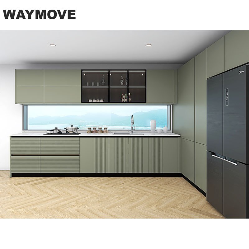WAYMOVE Kitchen Furniture Design Wood Veneer Kitchen Cabinet For Wholesales