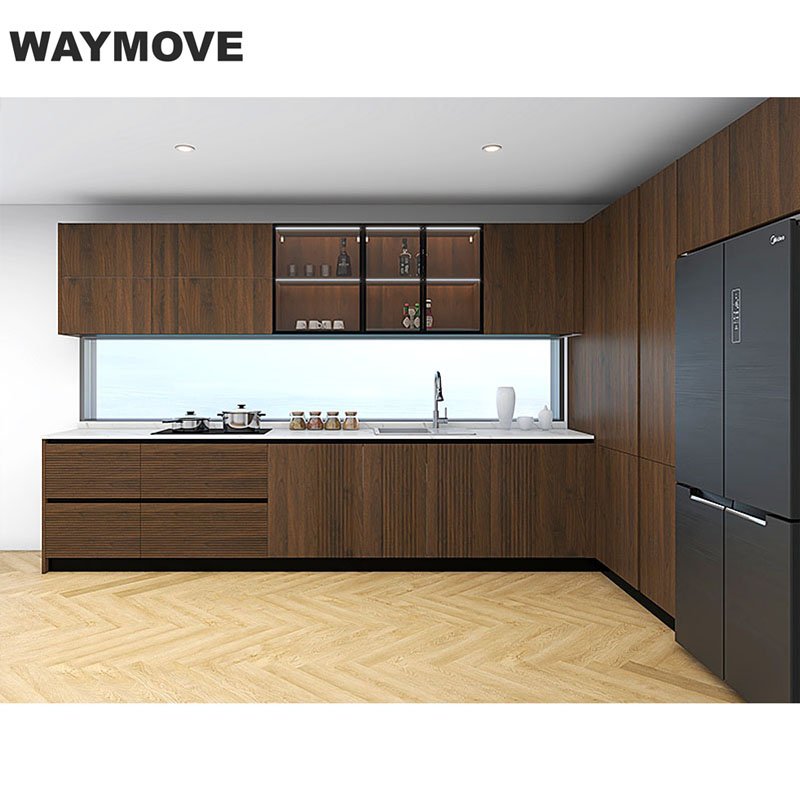 WAYMOVE Kitchen Furniture Design Wood Veneer Kitchen Cabinet For Wholesales