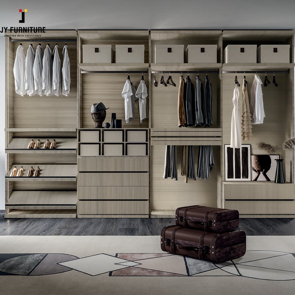 JY Vietnam Factory Direct High Gloss Hardwood Ready-to-Assemble Closet Storage Wardrobe for Bedroom Furniture Best Price!
