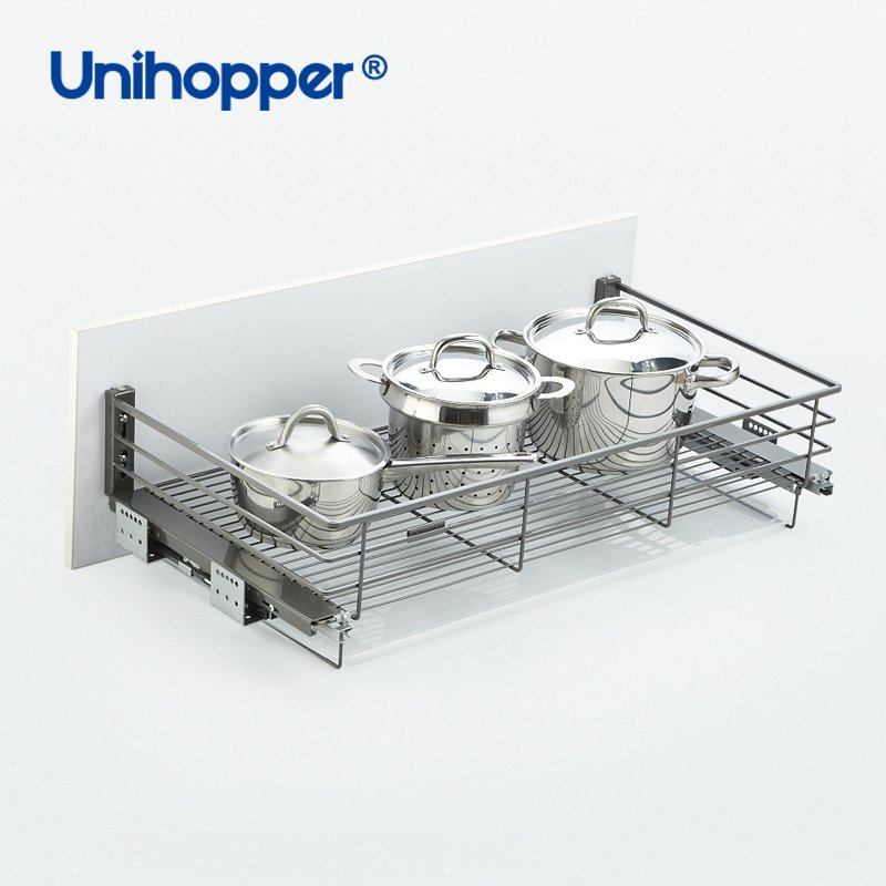 Unihopper NANO Series Multifunctional Three Sides Kitchen Drawer Cabinet Organizer Soft Close Pull Out Wire Basket Drawers