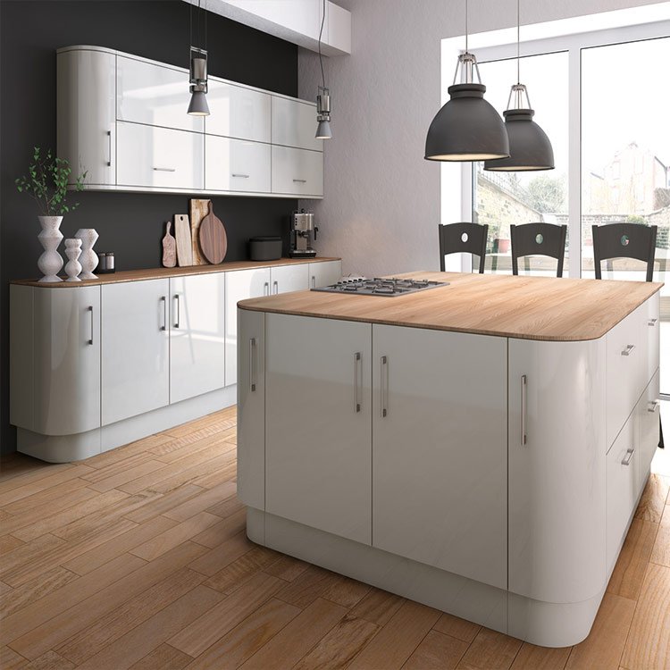 Red oak custom made modern kitchen designs unique luxury high gloss kitchen cabinets