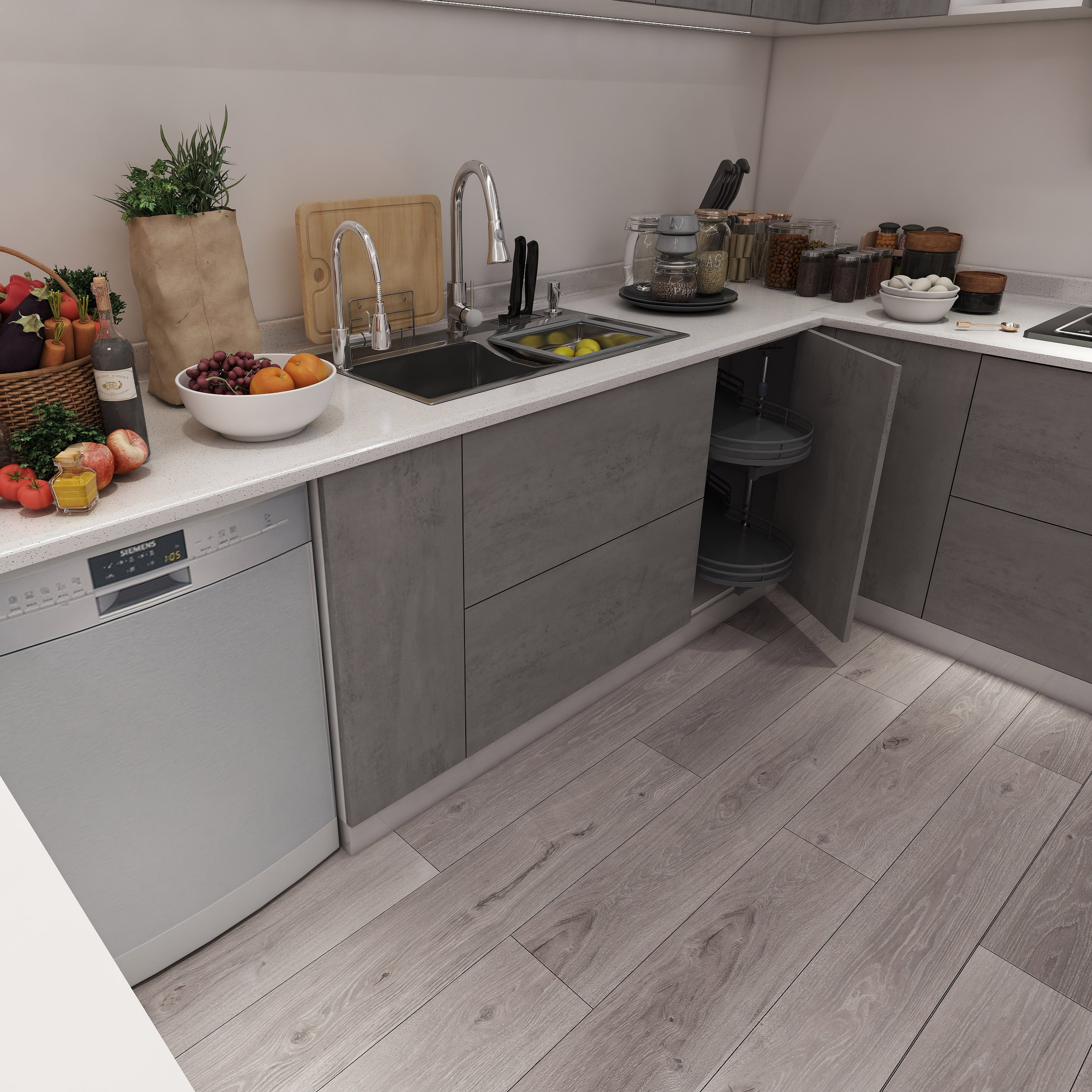 JY Furniture Vietnam Frameless RTA Shaker European Style Room Dining Room Furniture Cabinet Buffet Kitchen