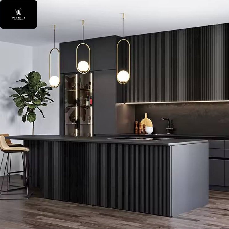 YVT Kitchen Furniture Design Wood Veneer Kitchen Cabinet For Wholesales