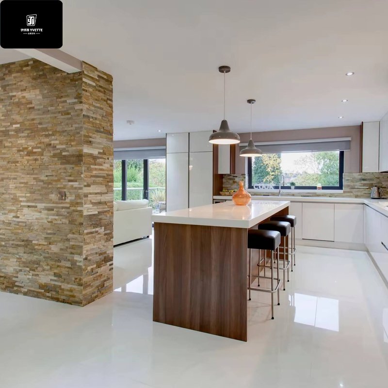 YVT Kitchen Furniture Design Wood Veneer Kitchen Cabinet For Wholesales