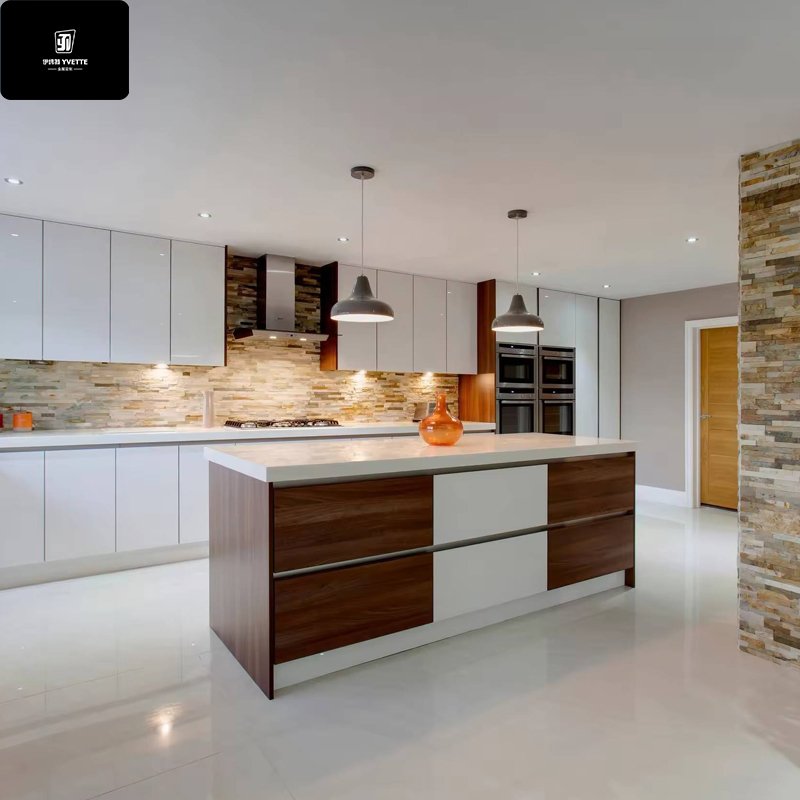 YVT Kitchen Furniture Design Wood Veneer Kitchen Cabinet For Wholesales