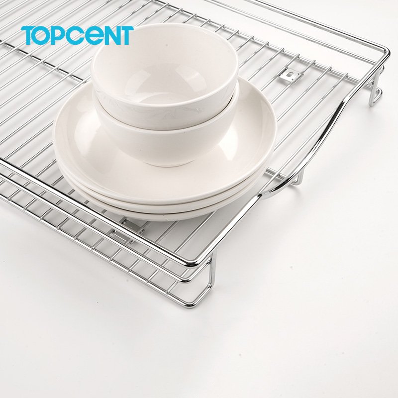 Topcent Kitchen Cabinet Accessories Pantry Unit Bowl Wire Baskets Pull Out Wire Drawer Basket with Soft Close Function